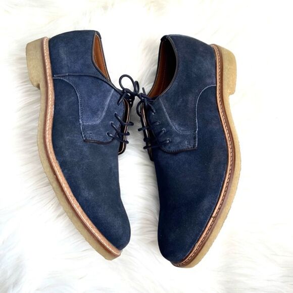 Dunross & Sons Ellis Plain Toe Lace -Up Derby Navy - Picture 4 of 13